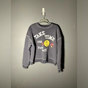 Edikted Take Time for Yourself Crewneck Sweatshirt Size Medium